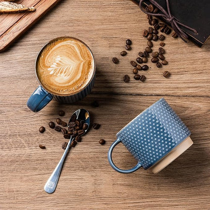 GBhome 12 OZ Stackable Coffee Mugs Set of 6, Ceramic Coffee Cups Set | 3 - Image 2
