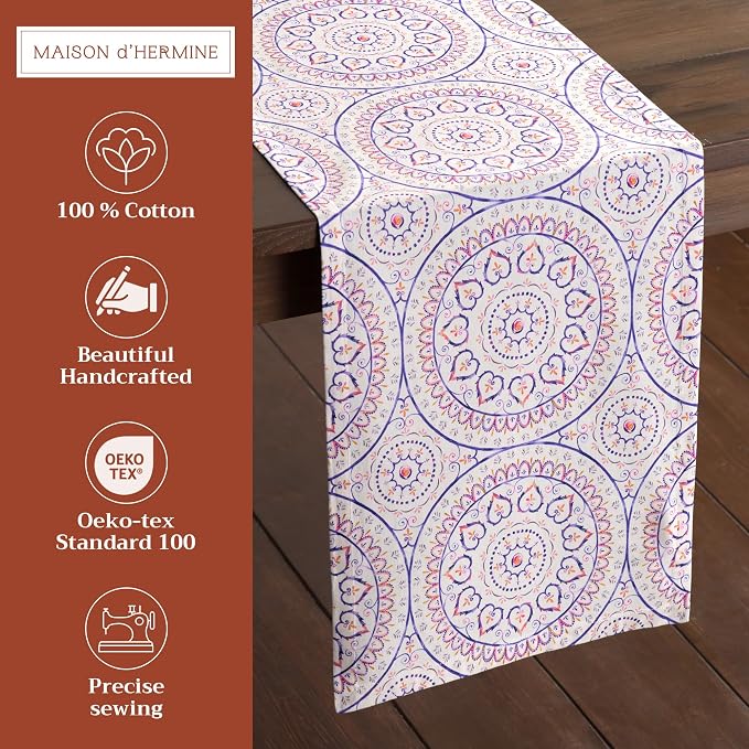 Maison d' Hermine Table Runner 100% Cotton 14.50" x 72" | Table Runners 72 - Image 2