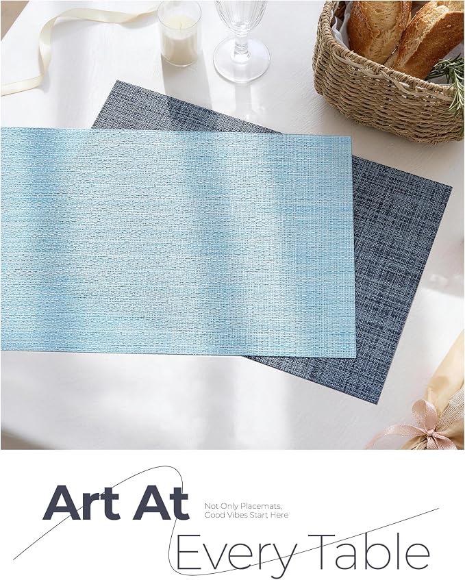 Leetaltree Deep Navy Woven Placemats Set of 12 - Image 8