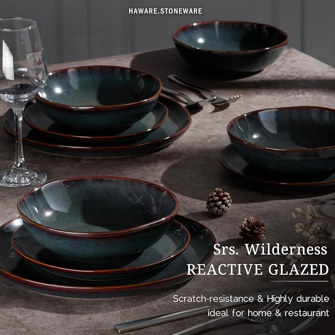 HaWare Cereal Bowls, 26oz Stoneware Serving Bowls Set of 4, - Image 6
