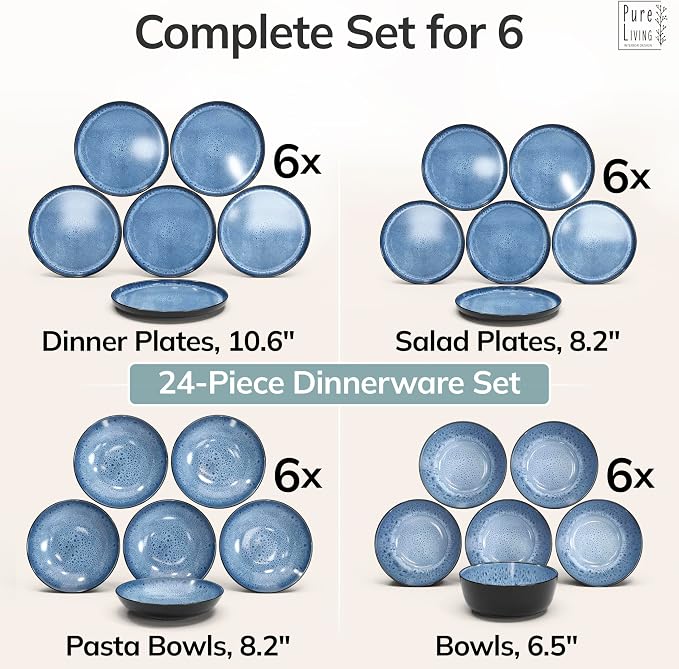 24 Piece Stoneware Dinnerware Set - Image 5