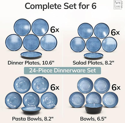 24 Piece Stoneware Dinnerware Set - Image 5