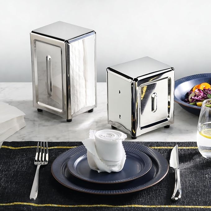 New Star Foodservice Stainless Steel Restaurant Grade, Tall Napkin Dispenser - Image 5