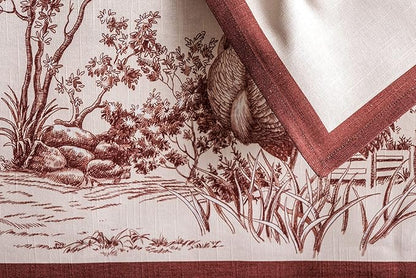 Maison d' Hermine Cloth Napkins Set of 4 100% Cotton for Thanksgiving Christmas Decorations Everyday Reusable Square Fall Napkins Cloth Washable Dinner Party (Holy Jouy - Brown, 20"x20")
