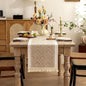 Coffee Scroll Linen Table Runner by UWWGKK