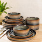 Ceramic Dinnerware Set for 4, 12-Piece Plates and Bowls Set | Lightweight by TheTerra