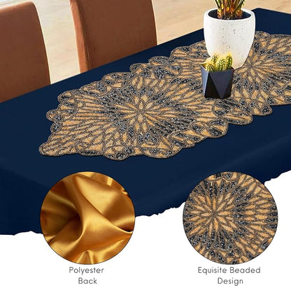 Beaded Table Runner, Handcrafted Glass & Polyester | Glass beads, polyester & - Image 7