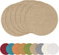 homing 15 Inch Round Cloth Placemats Set of 6, Cotton Linen Blend Washable Table Mats, Farmhouse Dining Place Mats for Indoors & Outdoors, Easy to Clean, Linen