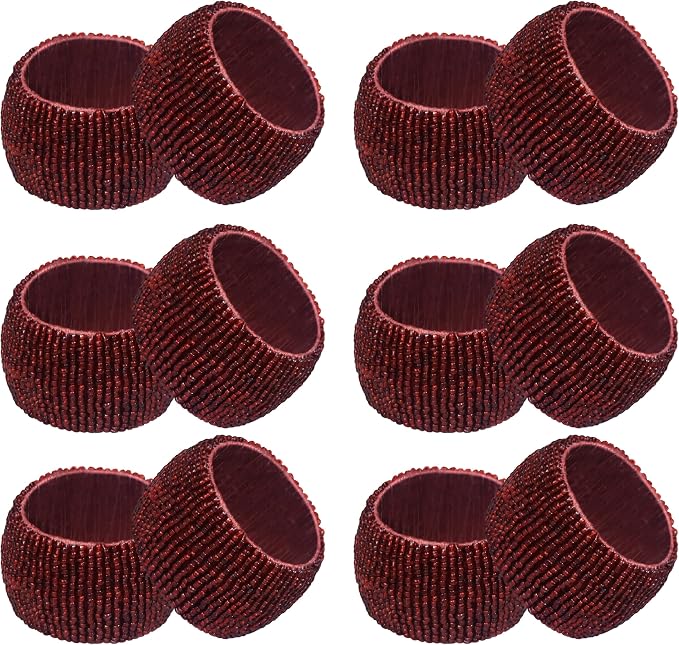 COTTON CRAFT Glitz Handmade Beaded Napkin Rings by COTTONCRAFT