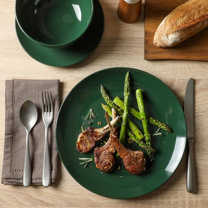 Gibson Home Simple Essential 12 Piece Plates and Bowls Porcelain Solid Color - Image 3