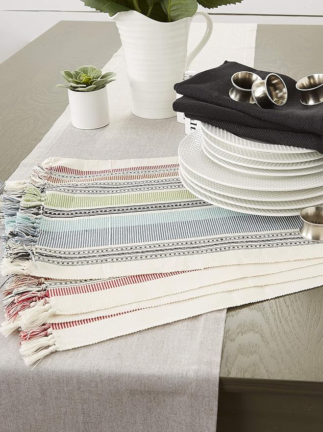 DII Variegated Tabletop Collection, Placemat Set3x19, Mediterranean, 6 Piece - Image 6