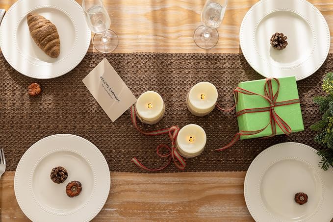 Fall Thanksgiving Boho Macrame Brown Table Runner 13x90 Inch | Woven Burlap - Image 5