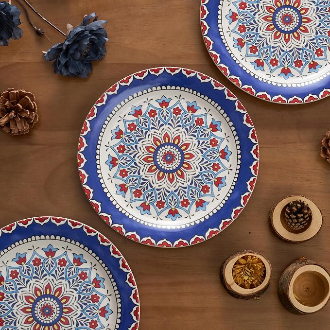 Bico Boho Totem Salad Plates Set of 4, 8.75 Inch Ceramic Dessert Plates - Image 7