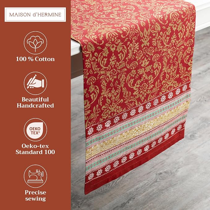 Maison d' Hermine Table Runner 100% Cotton 14.50" x 108" | Table Runners 108 - Image 2