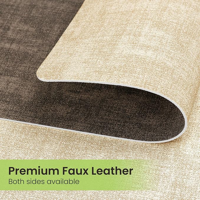 Fyvva Placemats Set of 4 Wipeable Reversible Faux Leather - Image 4