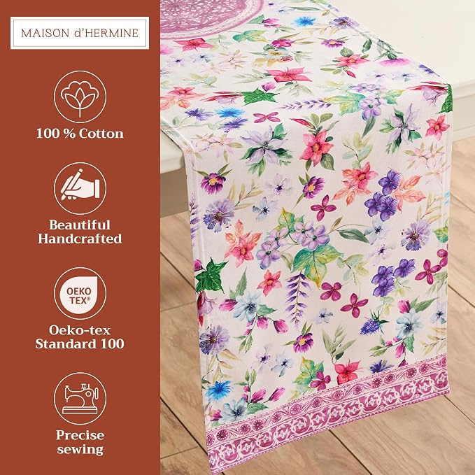 Maison d' Hermine Table Runner 100% Cotton 14.50" x 108" | Table Runners 108 - Image 2