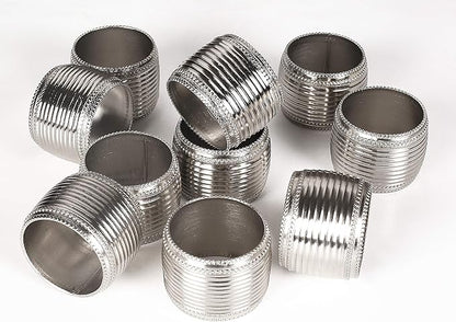 Silver Napkin Rings Set of 12 – Classic Metal Napkin Holders for Weddings, Dinner Parties, Family Gatherings, Holidays & Everyday Table Décor