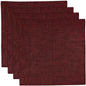 Solino Home Linen Square Placemats Set of 4 - Red Garnet Placemats 14 x 14 Inch - 100% Pure Linen Table Mats for Valentines, Winter - Athena