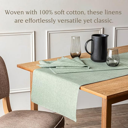 Over&Back 18x108 Woven Chambray Cotton Table Runner - Image 3