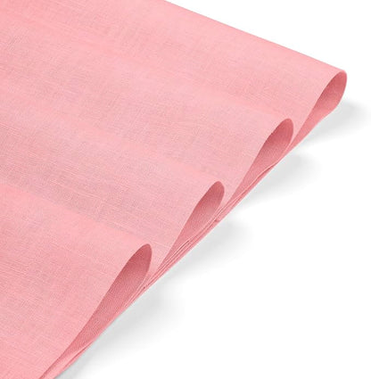 D'Moksha Homes Linen Dusty Pink Placemats Set of 4-100% Pure Linen Placemats 14 x 19 Inch for Valentines, Spring, Easter - Handcrafted and Machine Washable