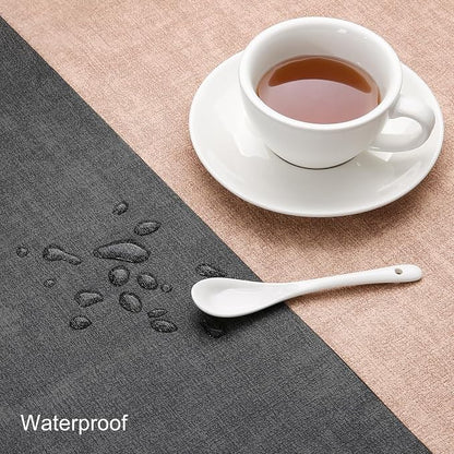 Table Runners 72 Inch Long, Dual-Sided Faux Leather Table Runner | Waterproof - Image 3