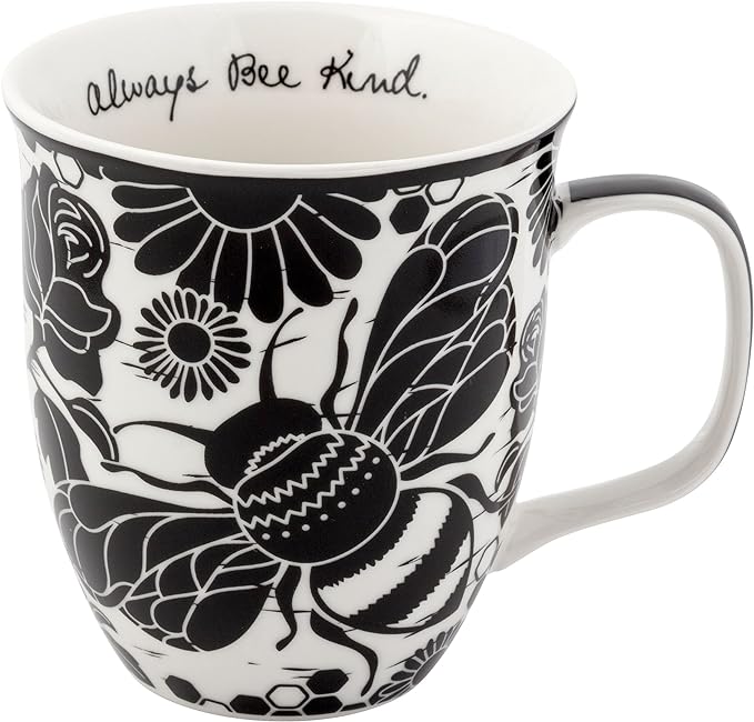 Karma Gifts 14 oz Black and White Boho Mug Bee by KarmaGifts
