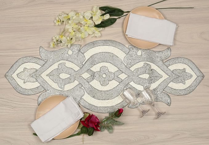 Lightnpro Beaded Table Runner Elegant Infinity Design - Image 3
