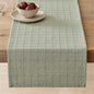 Artisanal Grid Linen Table Runner, 13x48 Inches Seeding Green | Heavy Textured by ZEEMARTONLINE
