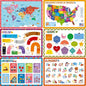 6 Pack Placemats for Kids, Non-Slip Washable, Reusable Alphabet, America & by SpriteGru