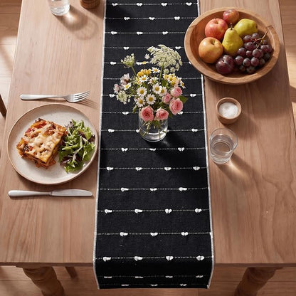 Artoid Mode Black Farbic Rustic Cotton Woven Table Runner, Farmhouse Halloween - Image 4