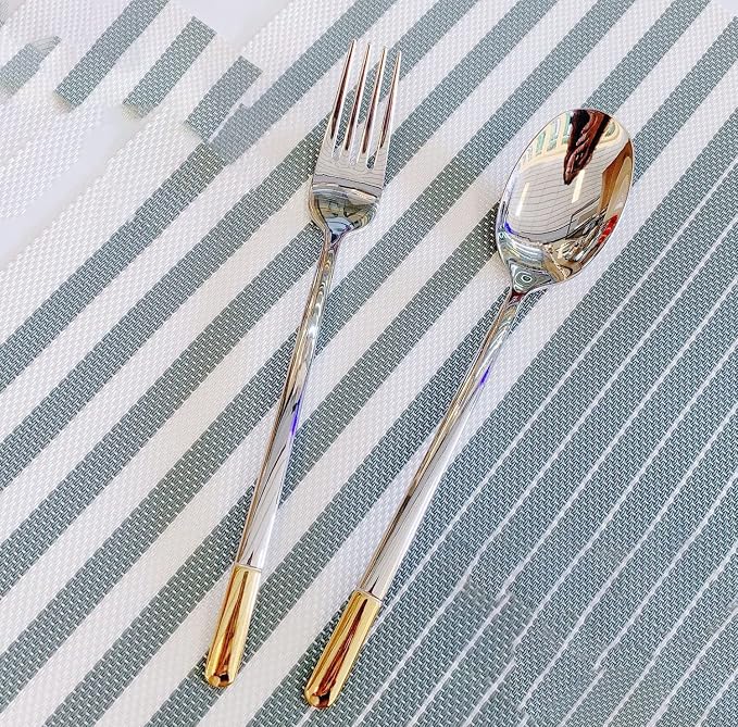 Silverware Set Service for 6, IKXO 24-Piece Modern Stainless Steel Flatware - Image 6