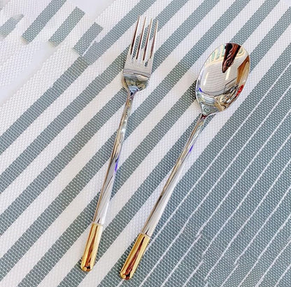 Silverware Set Service for 6, IKXO 24-Piece Modern Stainless Steel Flatware - Image 6