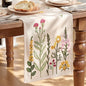 Artoid Mode Beige Soft Chain Embroidery Wild Floral Spring Table Runner by ArtoidMode