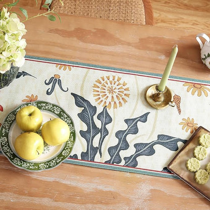 bilin gaier Designer French Linen Extra Long Table Runner, Floral Pattern - Image 9