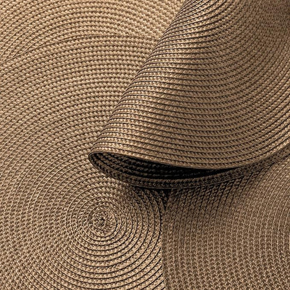AHHFSMEI Round Braided Placemats 15 Inch Round Table Mats for Dining Tables Natural Woven Heat Resistant Place mats Set of 6 (Brown A)