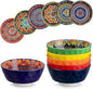 vancasso Boho Cereal Bowls Set of 6, 26 oz Ceramic Soup Bowls with Colorful Bohemian Pattern, Microwave & Dishwasher Safe Serving Bowls for Salad, Oatmeal, Pasta, KRVI Series