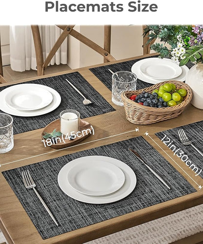Leetaltree Black and Grey Woven Placemats Set of 4 - Image 4
