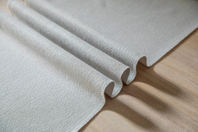 Light Grey Table Runners 108 Inches Long, Burlap Linen Style Rustic Farmhouse - Image 6