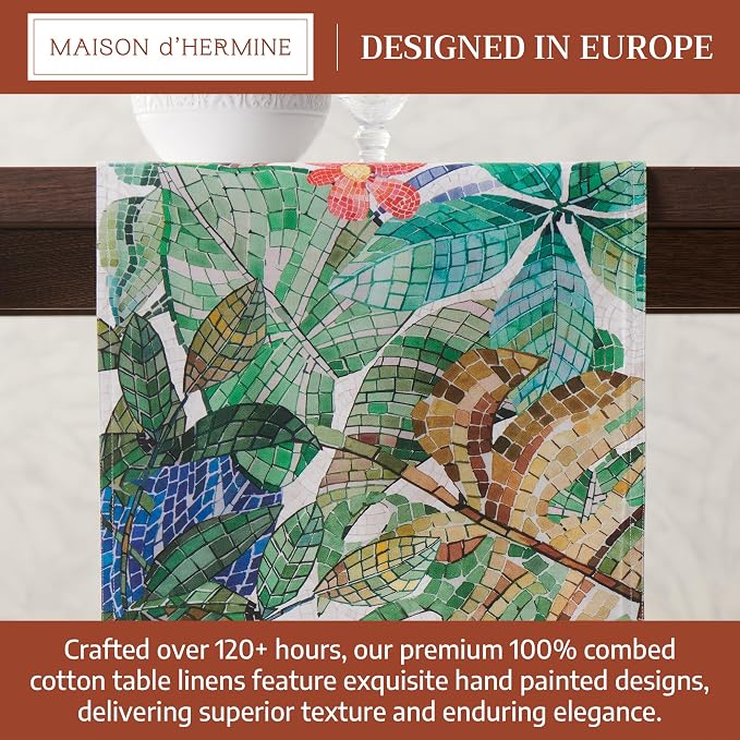 Maison d' Hermine Table Runner 100% Combed Cotton 14.5"x72" | Table Runners 72 - Image 3