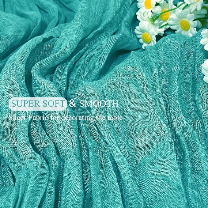 12Pack Teal Green Cheesecloth Table Runner 20x120 inch Gauze Table Runner | - Image 4