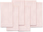 Solino Home Pink Linen Napkins Set of 6-100% Pure Linen Hemstitch Dinner Napkins 20 x 20 Inch for Valentines, Spring, Easter - Classic Hemstitch
