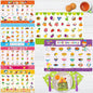 6 Pack Placemats for Kids, Non-Slip Washable Table Mats, Reusable Food Themed by SpriteGru