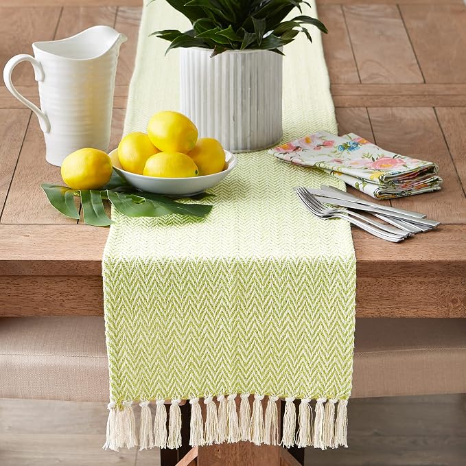 DII Woven Basic Tabletop Collection Chevron Table Runner - Image 2