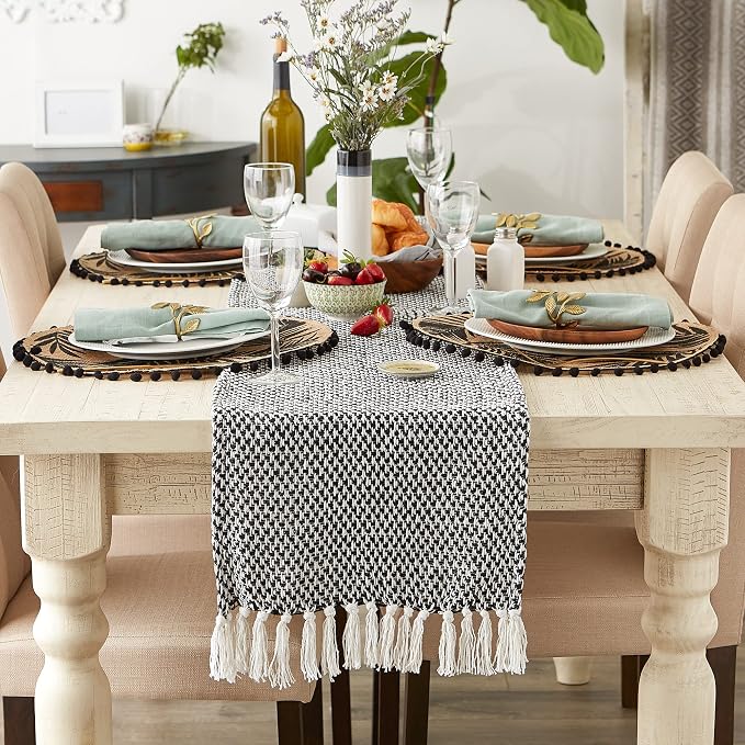 DII Woven Basics Collection 100% Cotton Knit Table Runner - Image 3