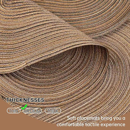 Noctiflorous Oval Braided Placemats Set of 6 Woven 12x18 Inch Non Slip Washable Heat Resistant Place Mats Round Tablemats for Dining Kitchen Party Daily Table Decor Dinner Mats (Brown, 6)