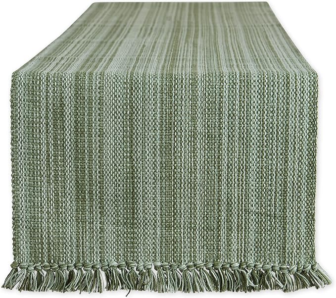DII Variegated Tabletop Collection, Table Runner, Artichoke Green by DII