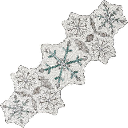 ALPHA Living HOME 36-Inch Beaded Table Runner, Glitz Decorative Runner by ALPHALivingHOME