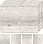 Set of 4 Heat Resistant Cork Placemats for Dining Table with Free Set of 4 Matching Drink Coasters Cork Wood Design Print 16 x 12 Inches Cork Backed Hard Placemats (White Driftwood)