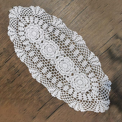 Phantomon Oval Lace Table Runner Doilies Floral Table Scarf Furniture Cloth by Phantomon