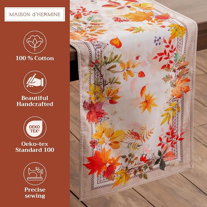 Maison d' Hermine Table Runner 100% Cotton 14.50" x 72" | Table Runners 72 - Image 2